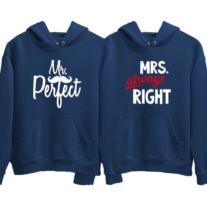 Mr. Perfect & Mrs. Always Right Couple Hoodie (Price for 2 pcs)