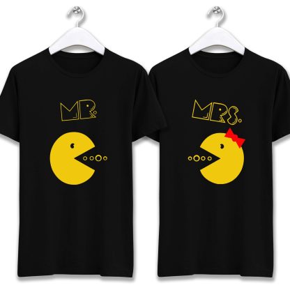 Mr & Mrs Pacman Couple T-Shirt - Image 2