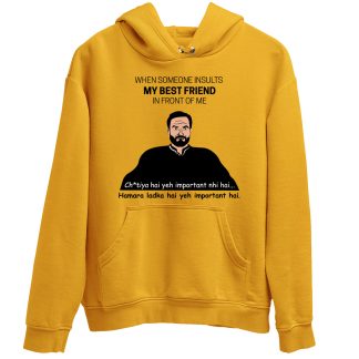 My Best Friend Mirzapur Mustard Hoodie