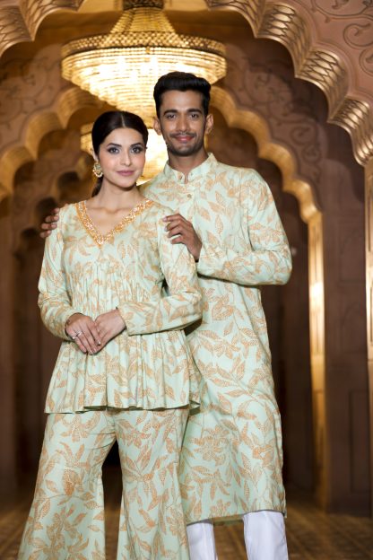 Pistachio Blossom Celebration Couple Dress