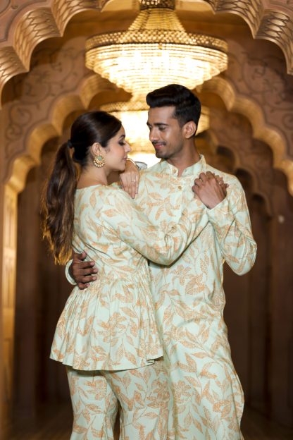 Pistachio Blossom Celebration Couple Dress - Image 2