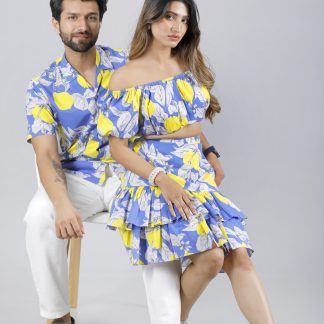 Matching Lemon Bliss Print Couple Dress