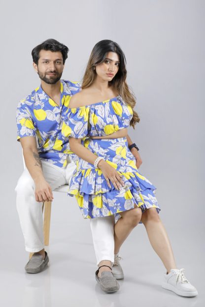 Matching Lemon Bliss Print Couple Dress
