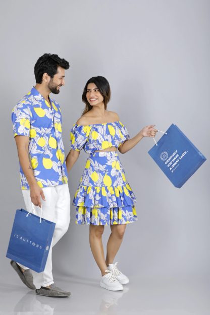 Matching Lemon Bliss Print Couple Dress - Image 3