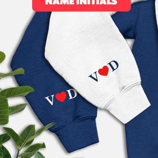 Personalized Sleeve Printing Couple Hoodie (Set of 2 pieces)