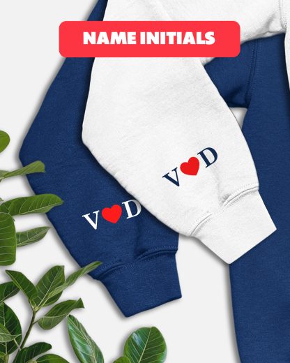 Personalized Sleeve Printing Couple Hoodie (Set of 2 pieces)