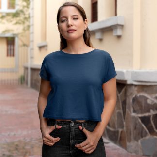 Navy Blue Crop Top