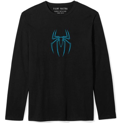 Neon Spiderman + Ironman Face Combo Full Sleeve T-Shirts - Image 2