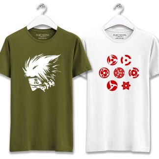 Kakashi Hatake and Naruto Sharingan Combo T-Shirts