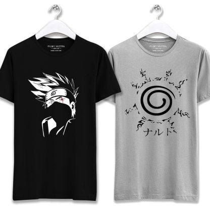 Kakashi of Sharingan & Kyuubi Seal Combo T-Shirts