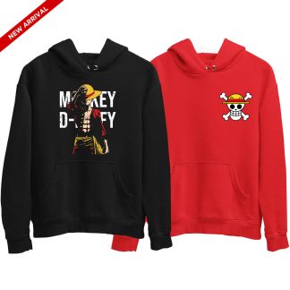 Monkey D. Luffy Face Down & Straw Hat One Piece Combo Hoodies