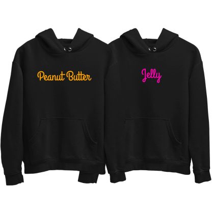 Peanut Butter And Jelly Black Couple Hoodie (Price for 2 pcs)