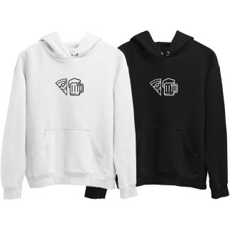 Pizza And Drink Symbol Couple Hoodie (Price for 2 pcs)