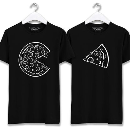 Pizza Love Slice Couple T-Shirt - Image 2