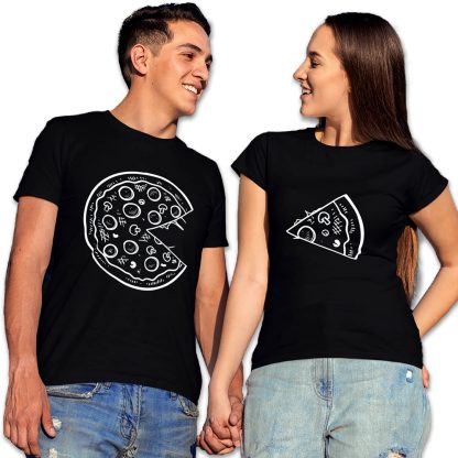 Pizza Love Slice Couple T-Shirt