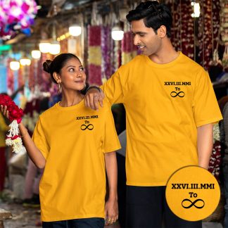 Personalized Roman Numerals Couple T-Shirts (Set of 2 pieces)