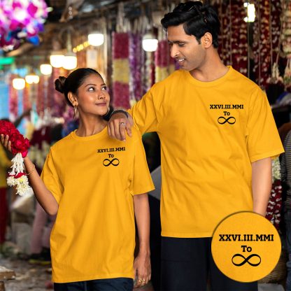 Personalized Roman Numerals Couple T-Shirts (Set of 2 pieces)