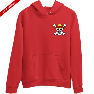 One Piece Straw Hat Pirate Flag Red Hoodie