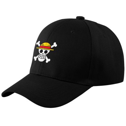 One Piece Straw Hat Black Baseball Cap - Image 2