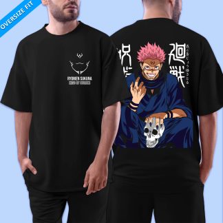 Jujutsu Kaisen Sukuna Black Oversize T-Shirt