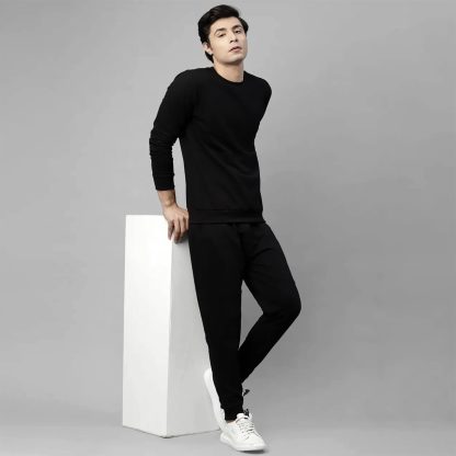 Plain Black Sweatshirt & Jogger Combo - Image 2