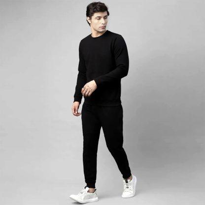 Plain Black Sweatshirt & Jogger Combo - Image 3