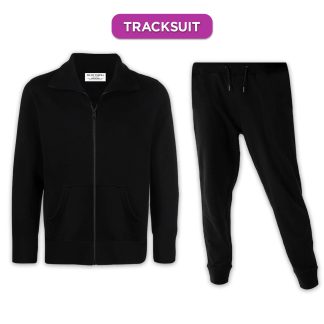 Black Cotton Tracksuit – Jacket & Jogger Combo Set