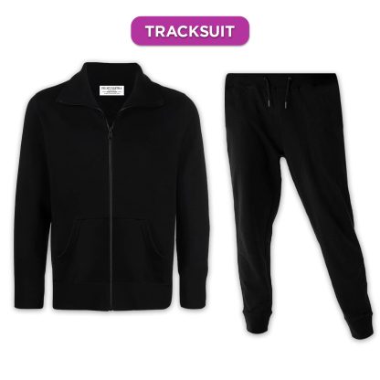 Black Cotton Tracksuit – Jacket & Jogger Combo Set