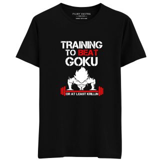 Training To Beat Goku Black T-Shirt