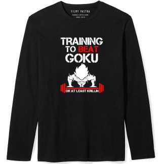 Training To Beat Goku Black Full Sleeve T-Shirt