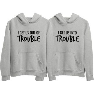 Trouble Makers Grey Couple Hoodie (Price for 2 pcs)