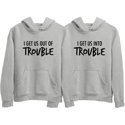 Trouble Makers Grey Couple Hoodie (Price for 2 pcs)