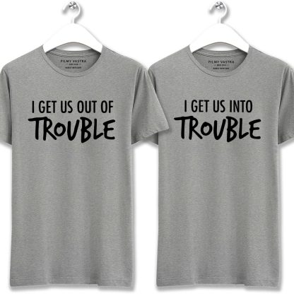 Trouble Makers Grey Couple T-Shirt