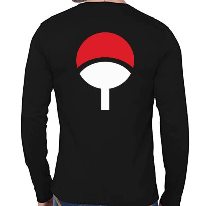 Uchiha Clan Logo Black Full Sleeve T-Shirt - Image 2