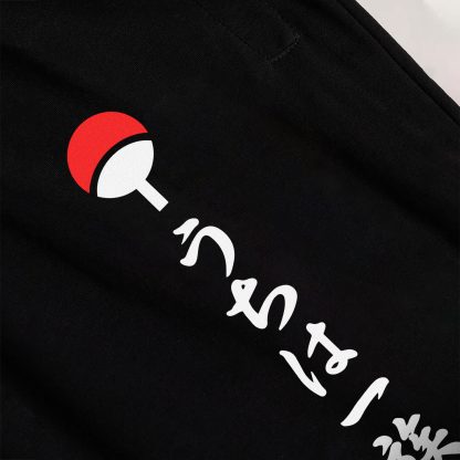 Naruto Uchiha Clan – Black Jogger with Zip Pocket - Image 2