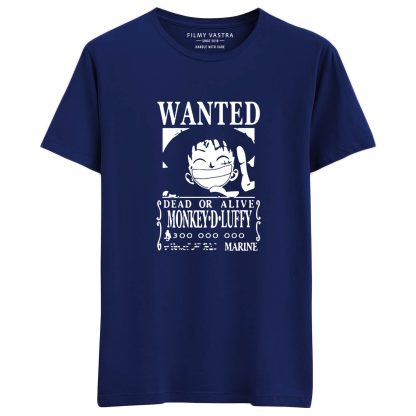 Wanted Poster One Piece Blue T-Shirt