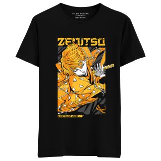 Zenitsu Agatsuma Demon Slayer Black T-Shirt