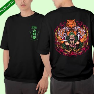 One Piece Roronoa Zoro Black Oversize T-Shirt
