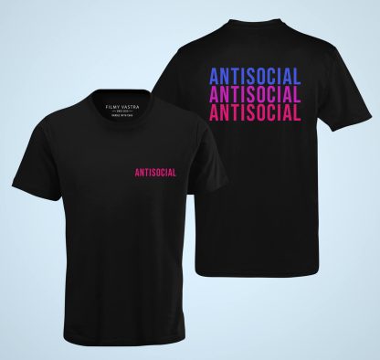Antisocial Black T-Shirt - Image 2