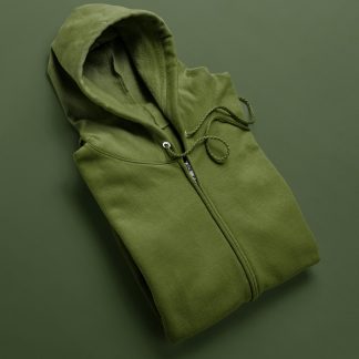 Olive Green Zip Up Hoodie