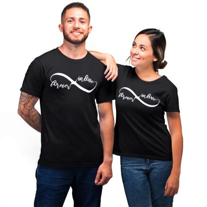 Forever in Love Black Couple T-Shirt