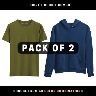 Solid Half Sleeve and Hoodie Combo : Pack of 2