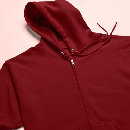 Maroon Zip Up Hoodie - Image 2