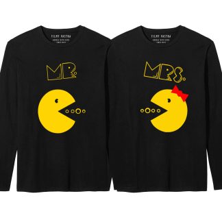 Mr & Mrs Pacman Couple Full Sleeve T-Shirt