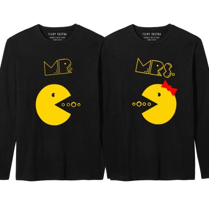 Mr & Mrs Pacman Couple Full Sleeve T-Shirt