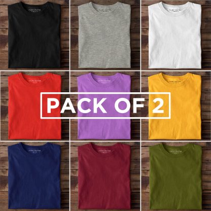 Men’s Solid Half Sleeve : Pack of 2