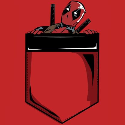 Pocket Deadpool Red T-Shirt - Image 2