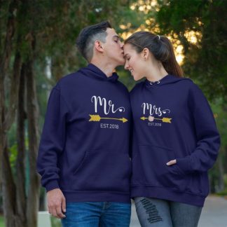 Personalized Couple Hoodies for Pre-Wedding Photoshoots & Anniversary (Pair of 2)