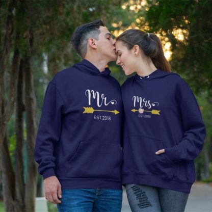 Personalized Couple Hoodies for Pre-Wedding Photoshoots & Anniversary (Pair of 2)