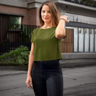 Olive Green Crop Top